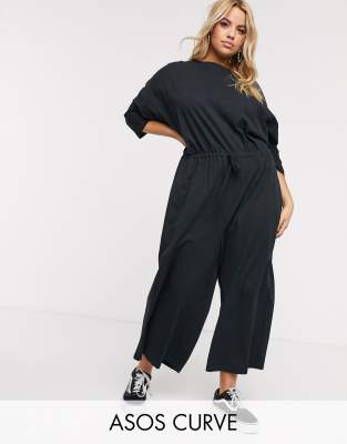 asos curve black jumpsuit