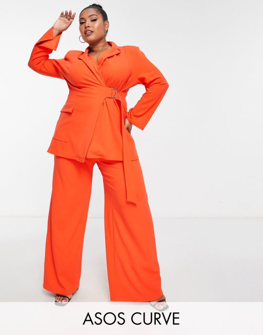 asos red trouser suit