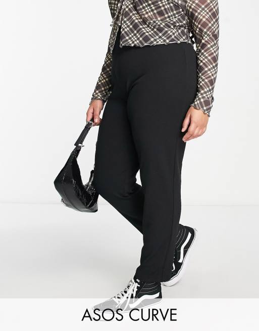 ASOS DESIGN Hourglass slim ankle length pants in black