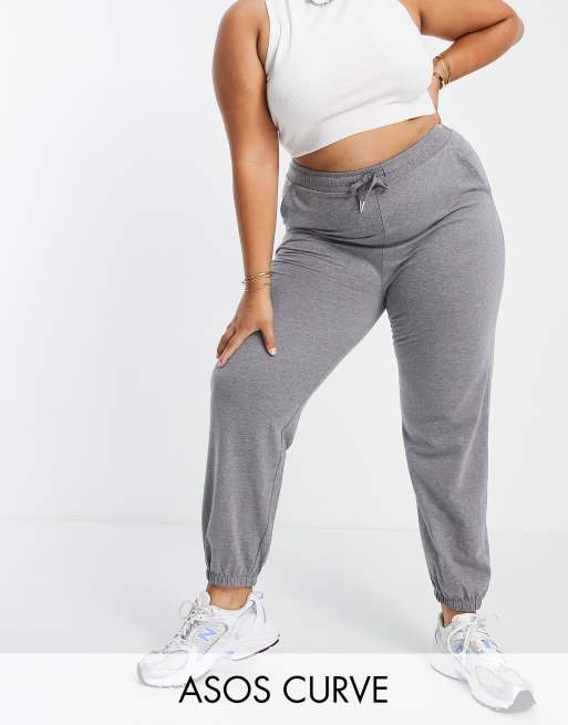 ASOS DESIGN Curve - Joggers basic slim, colore antracite mélange