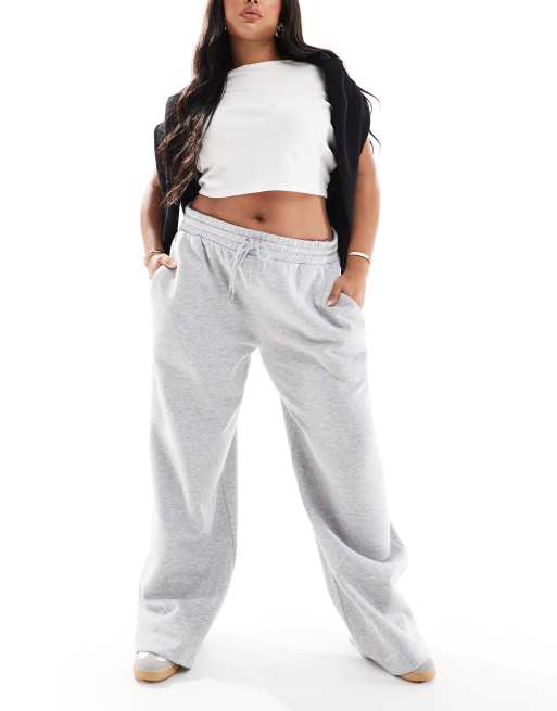 ASOS DESIGN Curve - Joggers cocoon a fondo ampio color grigio mélange