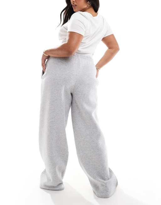 ASOS DESIGN Curve - Joggers cocoon a fondo ampio color grigio mélange, 3 di 5