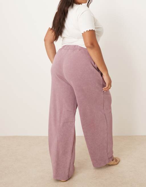 ASOS DESIGN Curve – Joggersy barrel w kolorze spranego fioletu, 2 z 5