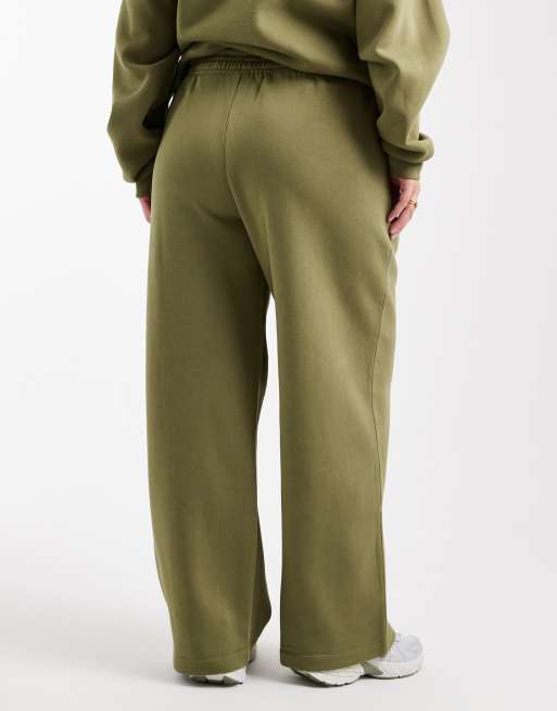 ASOS DESIGN Curve – Jogginghose in Khaki mit weicher Innenseite und weitem Bein, 5 von 5