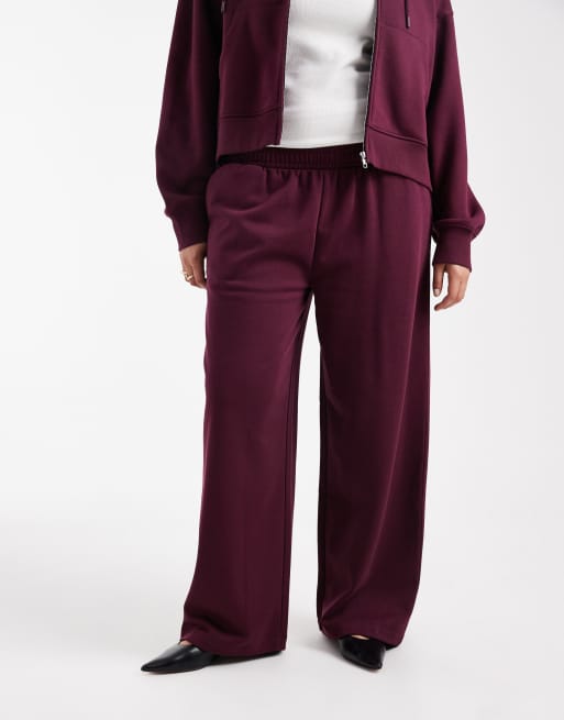 ASOS DESIGN Curve – Jogginghose in Pflaume mit weicher Innenseite und weitem Bein, 4 von 5