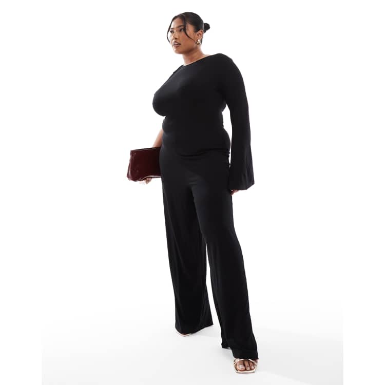 Asos curve black jumpsuit online