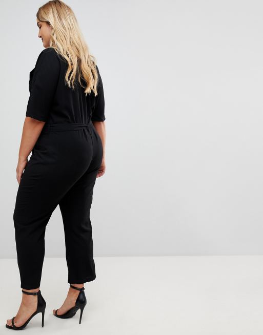 ASOS DESIGN Curve – Jumpsuit mit Wickeldesign und Bindegürtel, 2 von 4