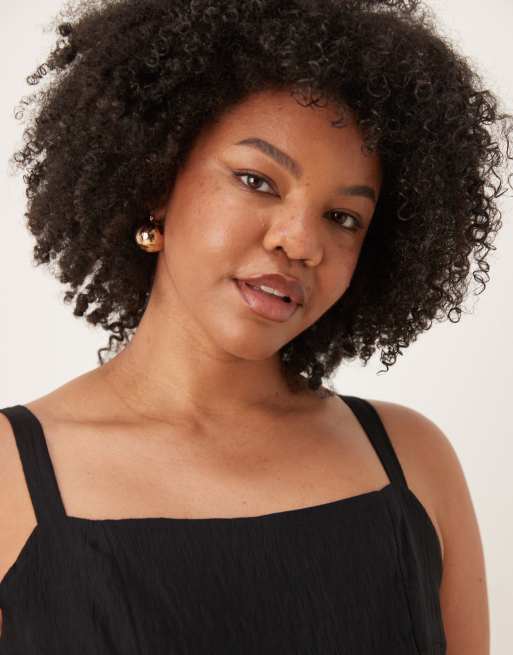 ASOS DESIGN Curve jumpsuit with peplum waist in black, 4 of 4