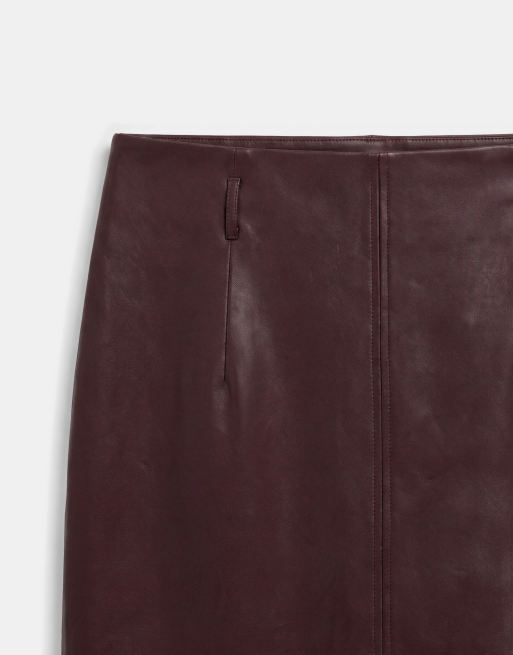 ASOS DESIGN Curve jupe crayon à taille nette en bordeaux, 9 de 9