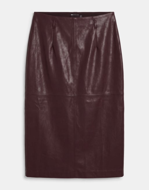 ASOS DESIGN Curve jupe crayon ajustée à taille épurée bordeaux, 6 de 9
