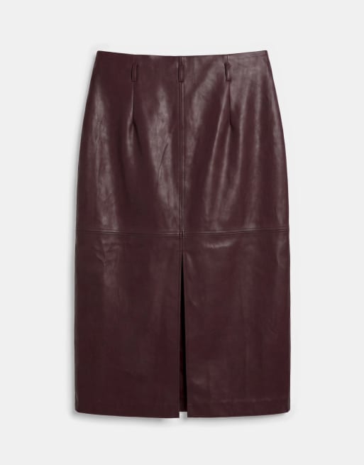 ASOS DESIGN Curve jupe crayon ajustée à taille épurée bordeaux, 7 de 9