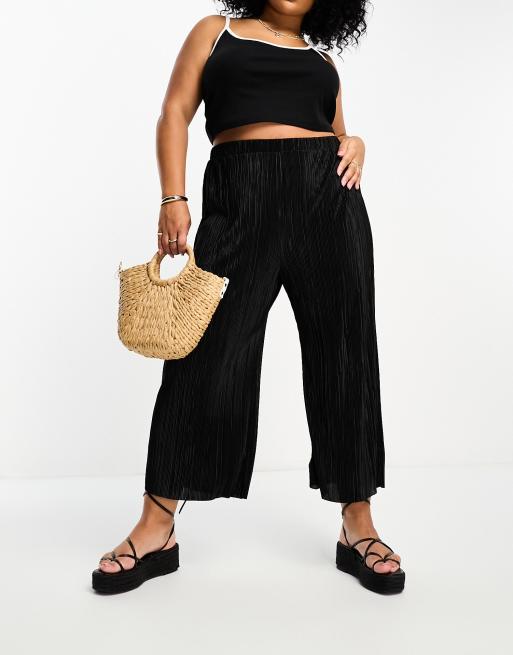 ASOS DESIGN Curve - Jupe-culotte ample et plissée - Noir, 4 de 4