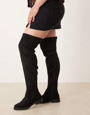  Curve Kacey smart flat over the knee boots  suedette