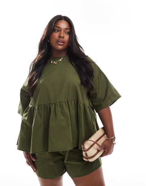 ASOS DESIGN Curve – Kakigrönt set - view 1