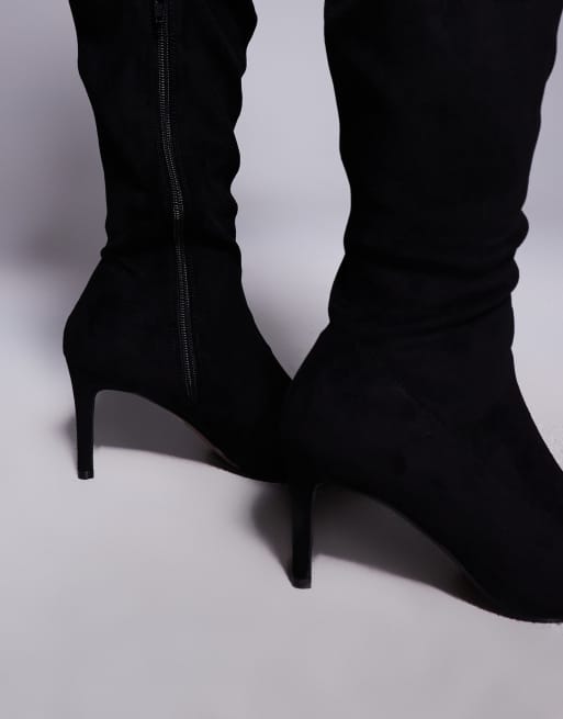 ASOS DESIGN Curve Kalani high-heeled over the knee boots in black, 2 of 4