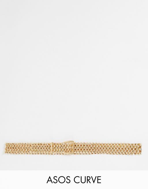 ASOS DESIGN Curve - Kædebælte i guld