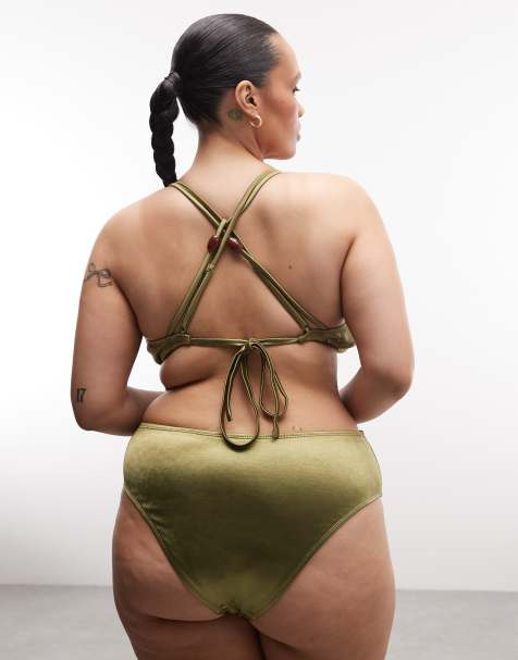 ASOS DESIGN Curve Keira bikini in olive - view 1