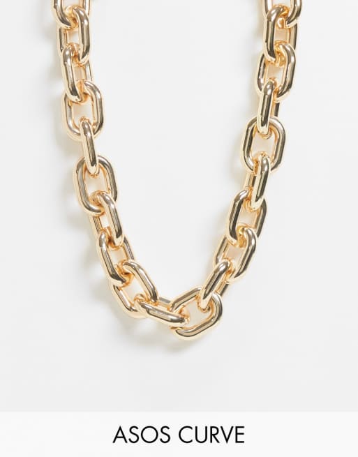 ASOS DESIGN Curve - Ketting met grove schakels in goudkleur