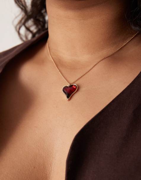 ASOS DESIGN Curve - Ketting met harthangertje in goudkleur - view 1