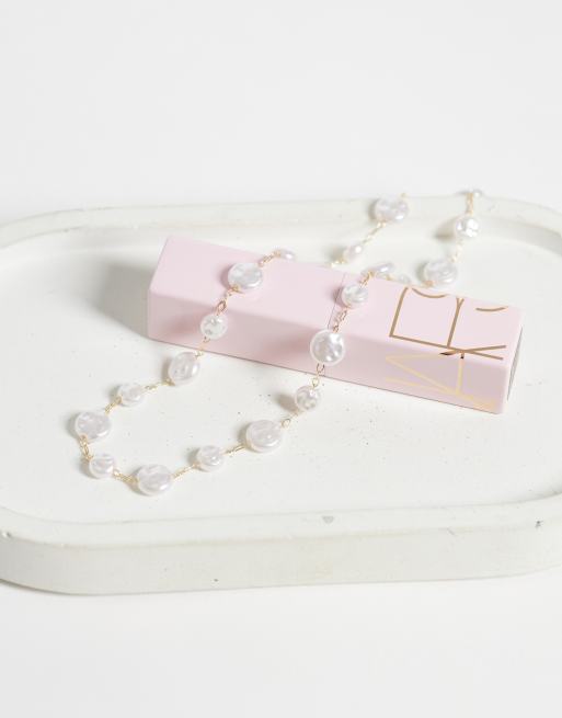 ASOS DESIGN Curve ketting met pareldetails in goudkleur, 2 van 4