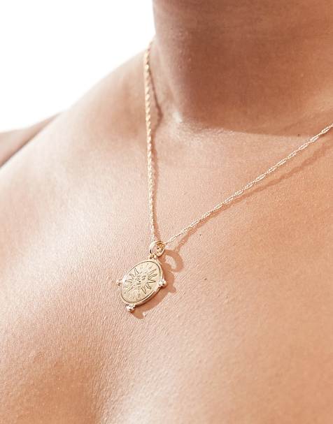 ASOS DESIGN Curve - Ketting met zonnehangertje in goudkleur - view 1