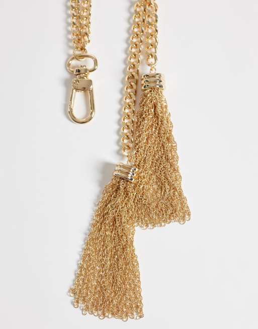 ASOS DESIGN Curve - Kettingriem met kwastjes in goud, 3 van 3