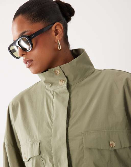ASOS DESIGN Curve - Khaki vindjakke med lommedetaljer, 2 af 4