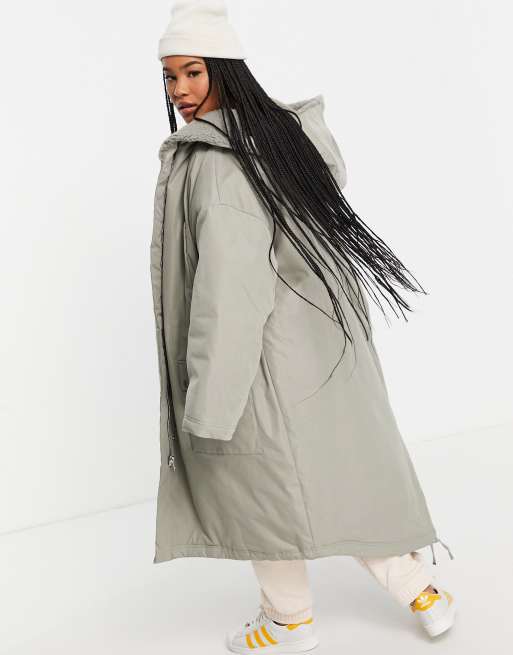 ASOS DESIGN Curve Khakigron parkas i waterfall modell ASOS