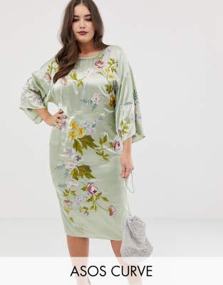 asos embroidered kimono dress