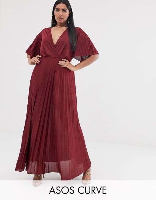 ASOS DESIGN Curve kimono pleated maxi dress | ASOS