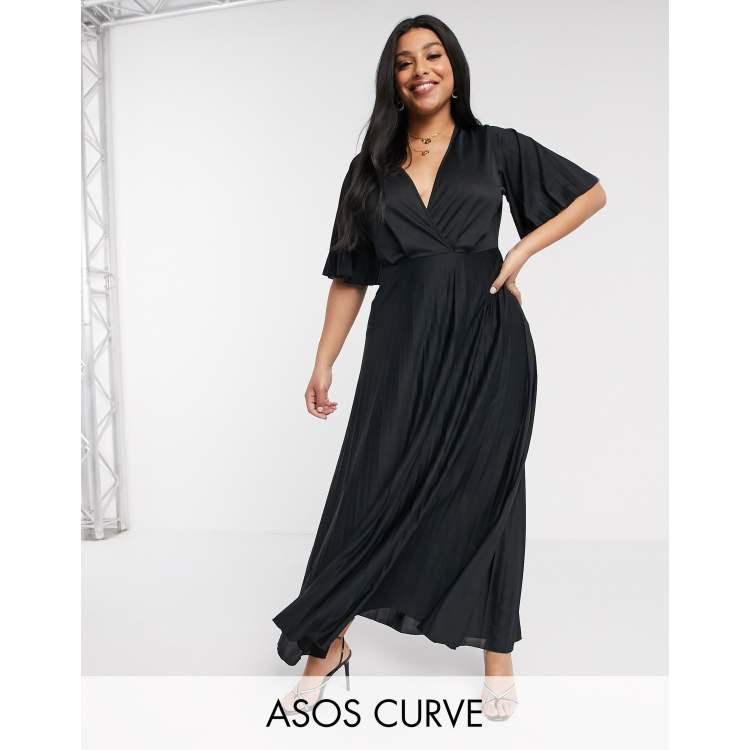 ASOS DESIGN Curve kimono pleated maxi dress | ASOS