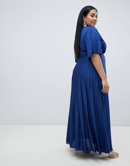 Asos curve kimono 2025 pleated maxi dress