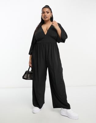 ASOS DESIGN Curve kimono sleeve culotte jumpsuit  - ASOS Price Checker