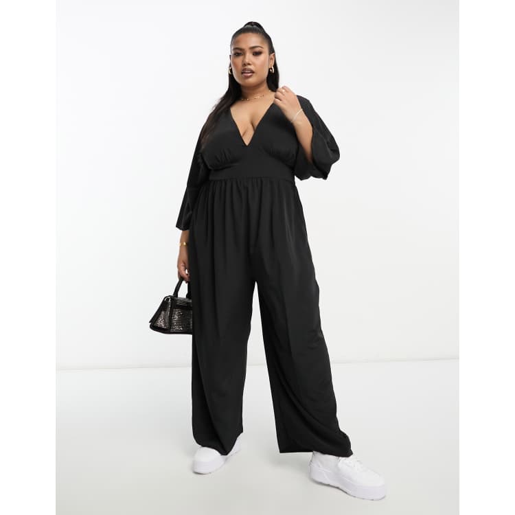 ASOS DESIGN Curve kimono sleeve culotte jumpsuit ASOS