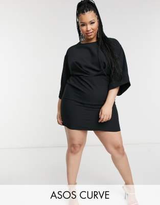 asos curve black dress