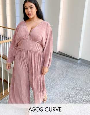 pink plisse jumpsuit