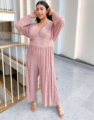 pink plisse jumpsuit