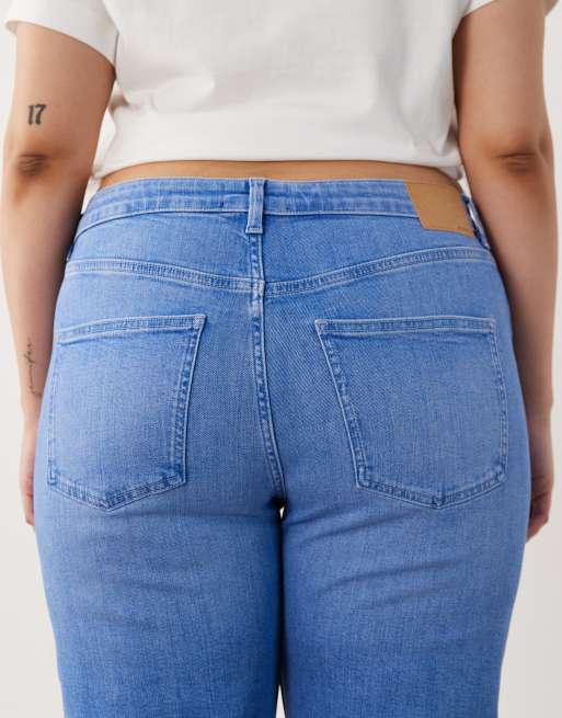 ASOS DESIGN Curve - Klare blå ankellange jeans med comfort-stretch og lige ben, 5 af 5