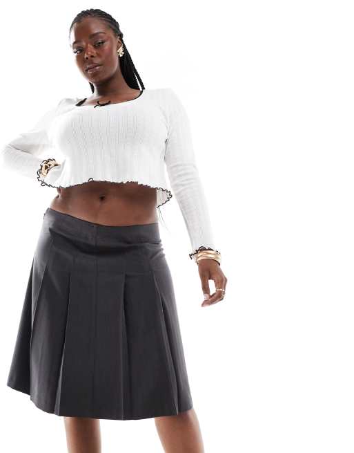 Crop top and skirt knee length best sale