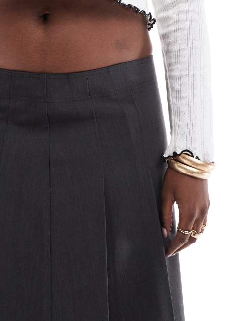 Asos design tall pleated midi skirt sale