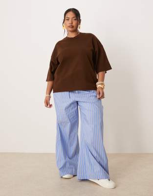 ASOS CURVE ASOS DESIGN CURVE KNIT STRUCTURED T-SHIRT 