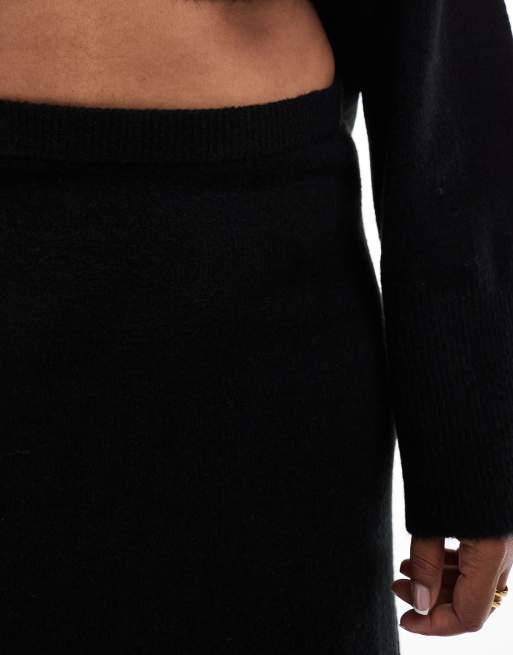 ASOS DESIGN Curve knitted a line maxi skirt in black - part of a set, 3 of 5