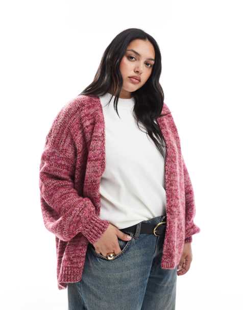 ASOS DESIGN Curve knitted edge to edge cardigan in multiply