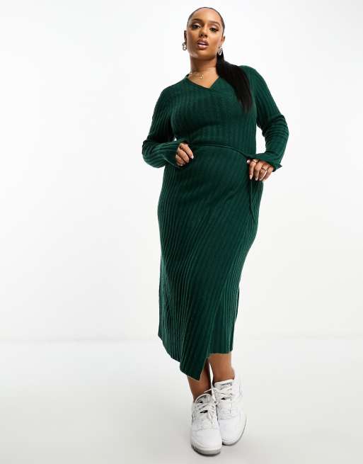 Dark green shop midi dress