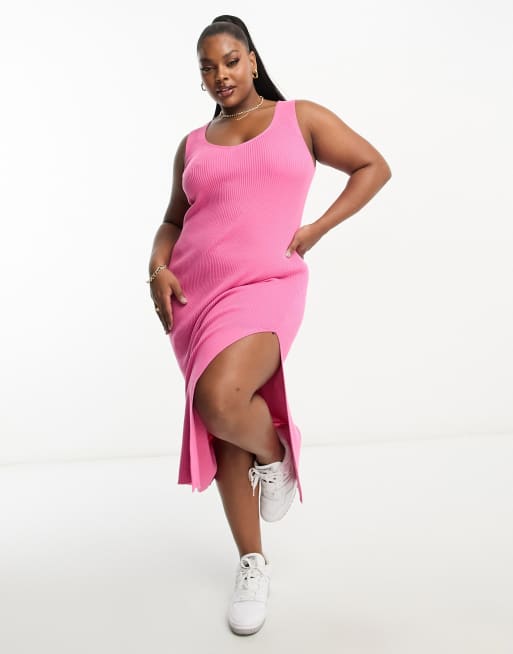 Asos curve pink outlet dress