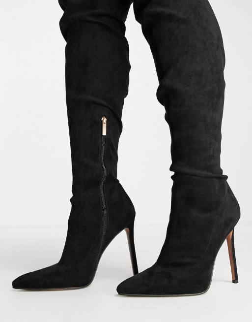 ASOS DESIGN Curve - Koko - Over-de-knie-laarzen met hak in zwart, 2 van 4