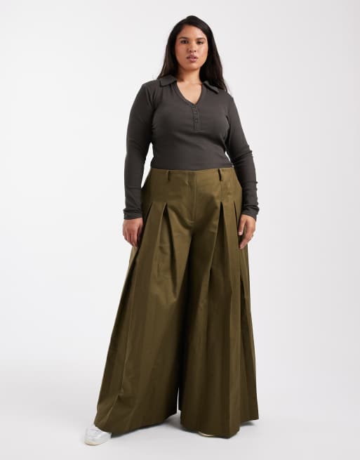 ASOS DESIGN Curve - Koksgrå krympet Henley-trøje med ribber og lange ærmer, 2 af 4