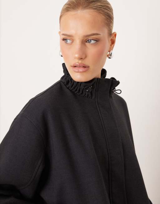 ASOS DESIGN Curve - Koksgrå skræddersyet træningsjakke med ståkrave - Del af sæt, 2 af 4