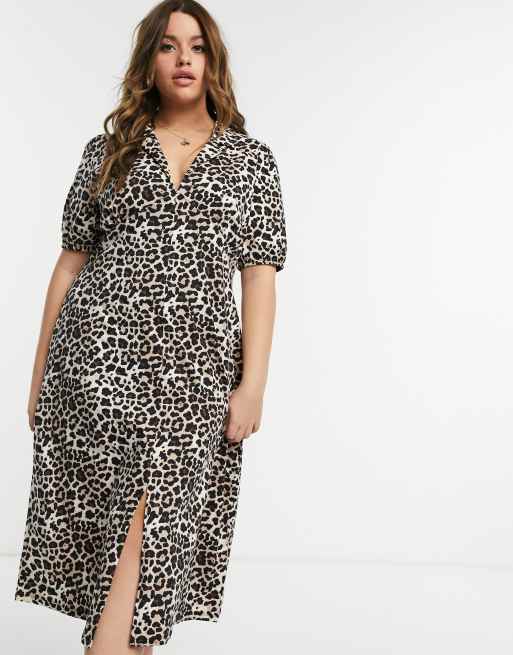 ASOS DESIGN Curve – Koktajlowa sukienka midi w panterkę, 4 z 4