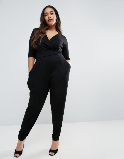 ASOS DESIGN Curve – Kombinezon kopertowy z rękawem 3/4, 4 z 4